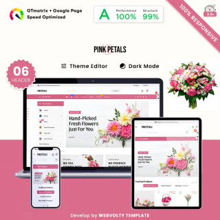 Pinkpetls - Flowers Gifts Card Plant Super Store PrestaShop Theme