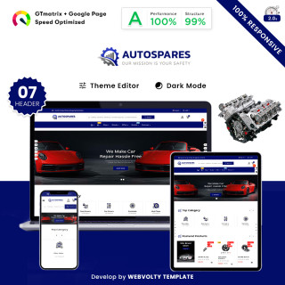 Autospares - Autoparts Tools Car Parts Super Store PrestaShop Theme