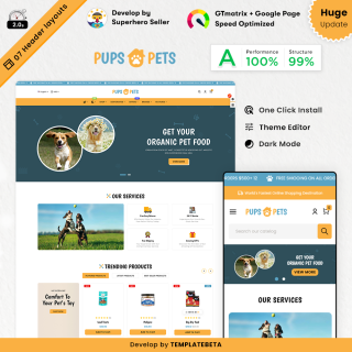 Pupspets - Pets Animal Supplies Super Store PrestaShop Theme