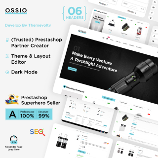 Ossio - Torch Headlamp Light Beacon Multipurpose Store PrestaShop Theme