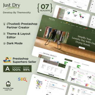 Justdry - Laundry Clothes Multipurpose Store PrestaShop Theme