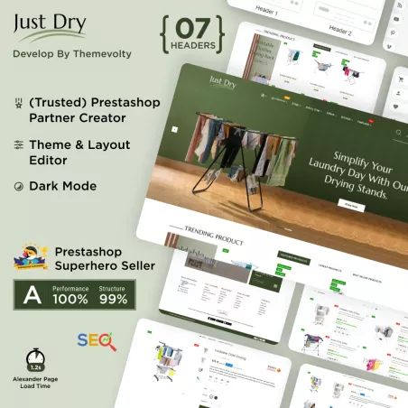 Justdry - Laundry Clothes Store PrestaShop Theme