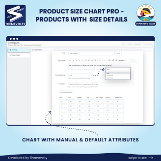 Product Size Chart PrestaShop Module