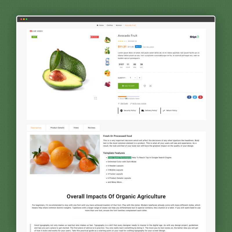 Organic - Mega Food Store Responsive PrestaShop Theme