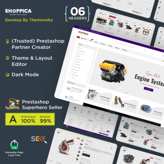 Shoppica Mega : Spare Parts & Cars Tools PrestaShop Theme