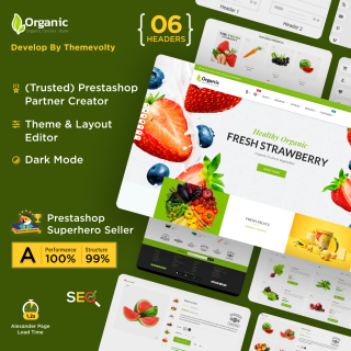 Organic Fresh Food, Vegetables, Fruits Store PrestaShop Theme