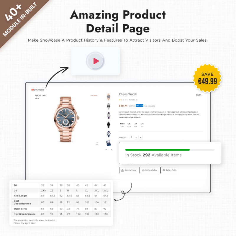Chrono Mega Watch - Jewelry Apparel - Gifts  Store Store Template